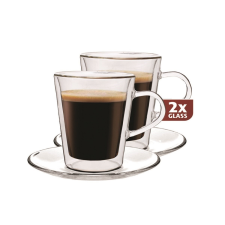 Maxxo "Lungo" 2 részes thermo pohár készlet, 220 ml tányér és evőeszköz