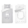 Maya Moo Gyerek Bambusz ágyneműhuzat 100x135cm - Unikornis szürke / Milestone háttérrel