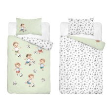 Maya Moo Gyerek pamut ágyneműhuzat 100x135cm - Kis Focisták zöld babaágynemű, babapléd