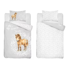 Maya Moo Gyerek pamut ágyneműhuzat 100x135cm - Póni szürke babaágynemű, babapléd