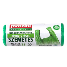 Mazzini Szemeteszsák újrahasznosított MAZZINI 35L köthető füles 20 darabos tisztító- és takarítószer, higiénia