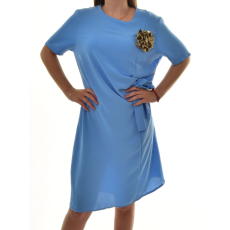 MB Collection női ruha/overál - Csinos, laza fazonú, oldalt megkötővel, könnyű, enyhén rugalmas anyagból, ajándék virágdísz kitűzővel M25-1-20250403-9/T081