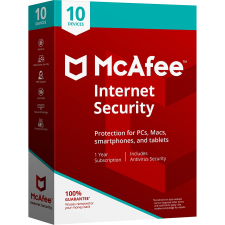 McAfee Internet Security - 10 eszköz / 1 év MIS00IEUXRAP6 elektronikus licensz karbantartó program