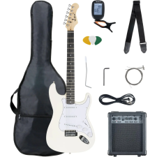 McGrey Rockit Elektromos Gitár St Complete Fehér Szett Fehér gitár és basszusgitár