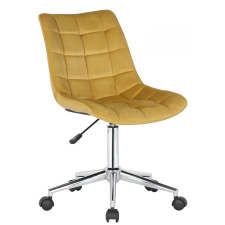 Medford modern irodai forgószék steppelt bársony sárga 318094 forgószék