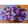  MÉDIA buchet4 vászonfestmény, orgona, virágok, 105 x 70 cm, lila