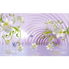  Média fehér liliom tapéta, 220 x 135 cm tapéta, díszléc és más dekoráció