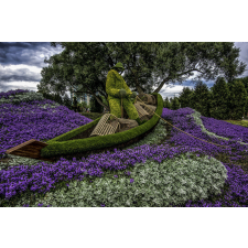  MÉDIA matrica tapéta, park virágokkal, 270 x 200 cm tapéta, díszléc és más dekoráció