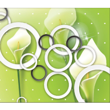  Media Nyomtatott tapéta, absztrakt körök és virágok, 135 x 225 cm tapéta, díszléc és más dekoráció