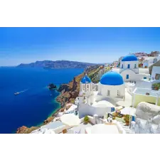  MÉDIA Öntapadó és mosható fotótapéta, 270 x 200 cm, Santorini tapéta, díszléc és más dekoráció