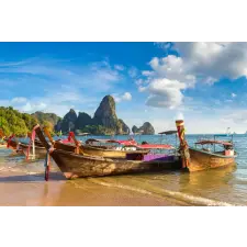  MÉDIA Plaja82 Fotótapéta, thai hajó motívum, 270 x 200 cm tapéta, díszléc és más dekoráció