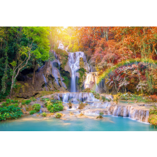  MÉDIA Színes vízesés fali fotótapéta, öntapadó és mosható, 220 x 135 cm tapéta, díszléc és más dekoráció