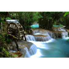  MÉDIA Tapéta, Cascada55 Vízesés malommal a folyón, 270 x 200 cm tapéta, díszléc és más dekoráció
