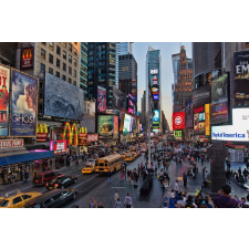  Media vászonfestmény, NYC Time Square, 105 x 70 cm grafika, keretezett kép