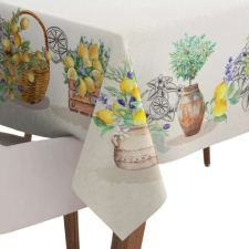 Mediterrán citromos pamut asztalterítő, 140 x 180 cm party kellék