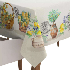 Mediterrán citromos pamut asztalterítő, 140 x 240 cm party kellék