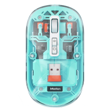 Meetion BTM005 Bluetooth + RF Wireless Egér - Átlátszó zöld (BTM005GREEN) egér