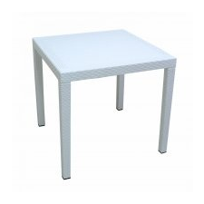 MEGA PLAST RATAN LUX rattan asztal 71x75,5 Fehér kerti bútor
