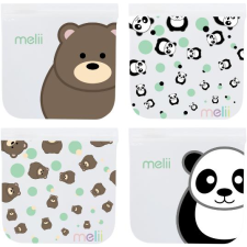 Melii Panda és Medve újrafelhasználható uzsonnás tasakok, 4 db (790693212209) uzsonnás doboz