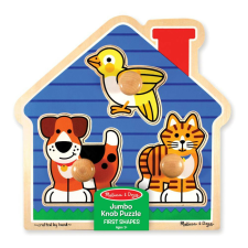  Melissa &amp;amp; Doug Fa készségfejlesztő játék, Puzzle fogantyúval, kis kedvencek készségfejlesztő