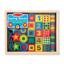 Melissa & Doug Fa készségfejlesztő játék, Fűzős gyöngyök dobozban készségfejlesztő