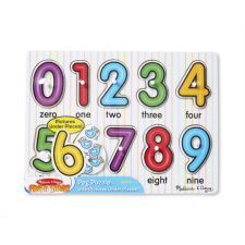 Melissa &amp; Doug Fa készségfejlesztő játék, Puzzle fogantyúval, számok kreatív és készségfejlesztő