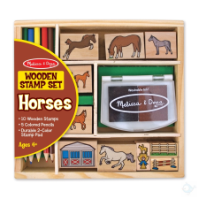 Melissa & Doug Fa nyomdakészlet ceruzákkal, lovas kreatív és készségfejlesztő