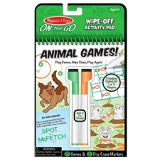 Melissa &amp; Doug Letörölhető lapok - Állati játékok kreatív és készségfejlesztő
