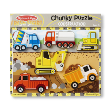 Melissa & Doug készségfejlesztõ játék, könnyen megfogható puzzle, munkagépek puzzle, kirakós