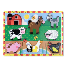 Melissa & Doug Készségfejlesztő játék, Könnyen megfogható puzzle, farm puzzle, kirakós