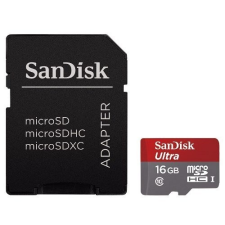  Memóriakártya SANDISK MICRO SDHC ULTRA ANDROID KÁRTYA, CLASS 10, 16GB ADAPTER memóriakártya