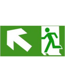  Menekül lépcsőn balra fel információs tábla, állvány