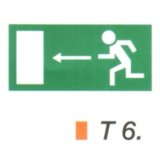  Menekülési út balra t 6 információs címke