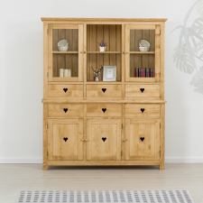  MENGEVE fenyő tálalószekrény – 5 ajtós, 6 fiókos, 2 nyitott polccal bútor