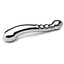 MenSteel Fém kétvégű dildó 19 cm 2,9-3,5 cm széles műpénisz, dildó