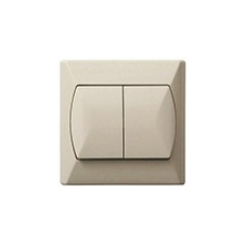 Mentavill Kapcsoló (105), dupla, komplett (Akcent) krém villanyszerelés