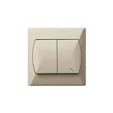 Mentavill Kapcsoló (106+6), dupla alternatív, komplett (Akcent) krém villanyszerelés