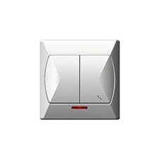 Mentavill Kapcsoló (106+6j), dupla alternatív, jelz., komplett (Akcent) fe villanyszerelés