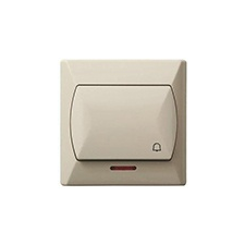 Mentavill Nyomókapcsoló csengőjellel, jelzőfény, komplett (Akcent) krém villanyszerelés