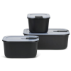 Mepal Set Úložných boxů na potraviny EasyClip Nordic Black 2 × 0,45 l + 1 l