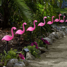 Mercaton 3 db Mercaton® napelemes lámpa készlet, Flamingo modell, fényérzékelő, kék, 18x6x52 cm kültéri világítás