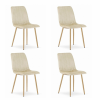 Mercaton 4 db konyhai/nappali szék, Mercaton, Lava, bársony, fém, világos bézs, 45x55x86 cm