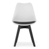Mercaton 4 székből álló készlet skandináv stílusban, Mercaton, Mark, PP, fa, fekete-fehér, fekete párna, 49x43x82 cm