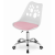 Mercaton Irodai szék, forgó és forgatható, 5 gumikerékkel, ökobőr párnával és PP üléssel, fém vázzal, 50 x 57 x 94 cm, fehér rózsaszínnel