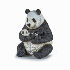 Mercaton PAPO ÜLŐ PANDA MEDVE FIGURA KÖLYKÖKKEL A KARJÁBAN játékfigura