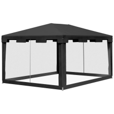 Mercaton Pavilon kertbe/erkélyre, fém váz, szúnyoghálóval, sötétszürke, 3,95x2,95x2,55 m kerti bútor