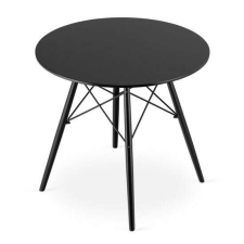 Mercaton Skandináv stílusú asztal, Mercaton, kerek, MDF és fa, fekete, 80x72 cm bútor