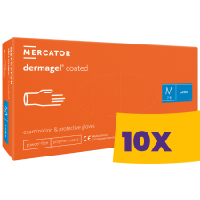 Mercator Dermagel Coated kopolimeres púdermentes latex vizsgálókesztyű 100db (Karton - 10 csomag) védőkesztyű