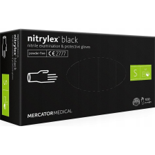 Mercator Medical Egyszer használatos S védőkesztyű - Fekete (100db) (RD30104002) védőkesztyű
