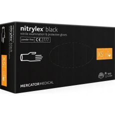 Mercator Medical Egyszer használatos XS védőkesztyű - Fekete (100db) (RD30104001)